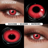 Popxstar  1 Pair Red Cosplay Witch Contact Lenses Halloween Black White Makeup Lens Crazy Party Role Playing Eye Contacts Lens