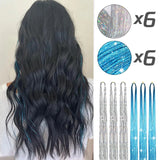 Popxstar 12pcs Glitter Sparkling Shinny Fairy Hair Accessories Tinsel Hair Extension for Women and Girls for Christmas New Year Halloween