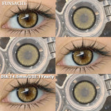 Popxstar  1 Pair Colored Contact Lenses BROWN Natural Eye Contacts Super Natural Lens Gray Color Lens Beautiful Pupils Cosmetics