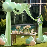 Popxstar Chiffon Wedding Arch Draping for Ceremony Reception Decorations Pink Sheer Fabric Curtains for Party Stage Bridal Shower