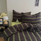4Pcs Bedding Set Beddings Sets Full Futon Set Striped Bed Linen Complete Teen Bedrooms Duvet Pillowcase Cover Flat Sheet