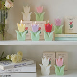 Popxstar spring decor Handmade Tulip Candle Cute Soy Wax Aromatherapy Small Scented Relaxing Birthday Wedding Party Home Decor Korean Ins Photo Props