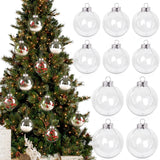 Popxstar 6Pcs Clear Plastic Christmas Ball Fillable Ornament Xmas Tree Hanging Bauble Pendant 2024 Christmas Home Decoration Navidad Gift