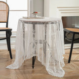 Popxstar  Modern Minimalist Lace Tablecloth Decorative Cover Cloth Napkins Tea Table Village White Jacquard Photo Background Cloth