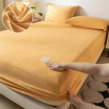 Popxstar Soft Plush Warm Mattress Cover Winter Velvet Material Fitted Sheet Thickened Warm Bed Cover Mattress Protector Multiple Sizes