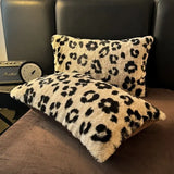Popxstar  Vintage Sexy Leopard Print Plush Pillow Cover Soft Comfortable Cushion Pillowcase Home Decor Pillow for Bedroom Sofa Decorations