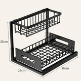 Double-layer Kitchen Sink Storage Rack Countertop Drawer Organizer Spice Rack Waterproof Sink Storage Drawer Organizer