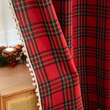 Popxstar Buffalo Check Plaid Curtains Farmhouse Design Semi Sheer Curtains   Christmas Decorations Rod Pocket for Kitchen/Living Room