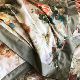 Popxstar  1000TC Egyptian Cotton Vintage Oil Painting Style Flowers Print Bedding Set Duvet Cover Flat/Fitted Bed Sheet Pillowcase 4Pcs
