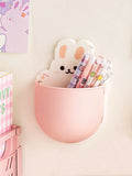 1pc Rabbit Pattern Wall Mounted Stationery Storage Box, Cute Multi-Purpose Pen Holder For School Student, Office Back To School Desk Office Supplies Office Accessories