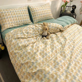 Popxstar  High-quality Home Pure Cotton Bedding Set 100% Cotton Skin-friendly Queen Duvet Cover Set with Sheets Comforter Cover Pillowcase