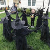 Popxstar 170cm Halloween Light-Up Witches Ghost Halloween Decoration Horror Props Creepy Skeleton For Halloween Decoration Voice Control
