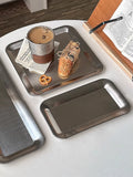 Popxstar Luxury Square Stainless Steel Serving Tray,Coffee Tray,Desserts – Elegant Serving Platters for Café, Restaurant Bathroom Tray
