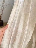 Popxstar  Japanese Folk Quiet Style Wrinkled Linen Texture Balcony Bedroom Screen Curtain