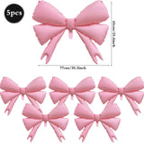 Popxstar  Coquette Birthday Decoration Pink White Bow Latex Balloon Set Foil Bow Balloon Girls Women Pink Bow Party Wedding Decor Supplies