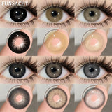 1 Pair Natural Gray Lenses Color Contact Lenses Doll Black Big Eye Contacts Makeup Cosmetics Yearly Use Blue Color Lens