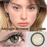 Popxstar  1 Pair Colored Contact Lenses Natural Brown 14.5mm Big Eyes Contacts Cosmetics Green Eye Color Lens Gray Lens Women Makeup