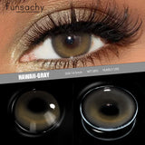 Popxstar  1 Pair Colored Contact Lenses for Eyes Brown Fashion Cosmetic Lenses Gray Pupils Natural Eye Contacts Women Eye Makeup