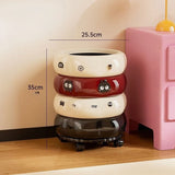 Popxstar  12L Doughnut Shape Wastebasket with Lid Wheel Recycle Bin Bedroom Living Room Kitchen Garbage Cube Cream Wind Cute Trash Can