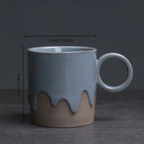 Creative Retro Coarse Ceramic Flow Glazed Coffee Cup Plate Set Latte Cup Home Makeup Cup