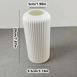 Popxstar  Striped Ceramic-Like Plastic Vase For Flowers Decorative Floral Arrangement Display Creative Little Flower Vase
