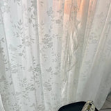 French Romance Ruffle Lace Voile Sheer Curtains for Bedroom Living Room Kitchen White Butterfly Flowers Window Drapes Boho Decor