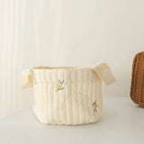 Popxstar INS Cute Baby Diaper Storage Bag Baby Supplies Toys Clothes Storage Bag Cotton Embroidery Multifunctional Mommy Storage Basket