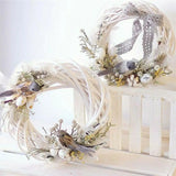 Popxstar 10-30CM Christmas Rattan Ring White Wreath Garland Hanging Vine Ring DIY Craft Xmas Ornaments Xmas Party Decorations