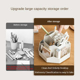 Popxstar 360°Rotatable Pen Holder Large Capacity Desk Pencil Storage Box 9-Grid Stationery Organizer School Office Pen Stand