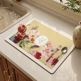 Popxstar American retro light luxury kitchen countertop drain pad, diatom mud suction pad, quick-drying washing table, sink, bar mat