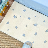popxstar Bedroom Floor Carpet Bedside Soft Comfortable Non-slip Foot Mat Blue Star Long Rug Girls Room Thick Plush Home Decoration Rugs