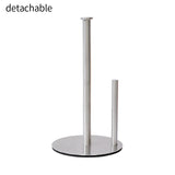Popxstar  Stainless Vertical Tissue Holder Kitchen Roll Holder With Weighted Base Bathroom Roll Paper Storage Rack Countertop Organizer