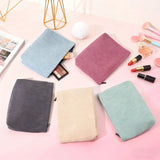 Popxstar  Corduroy Travel Cosmetic Bag Portable Makeup Storage Bag Purses Women Large Capacity Zipper Make Up Organizer Storage Clutch