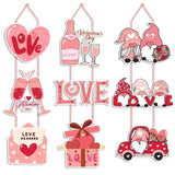Popxstar Valentine's Day Door Hanger Red Heart Dwarf Hanging Pendant Wedding Door Ornaments Happy Valentine's Day Party Decor