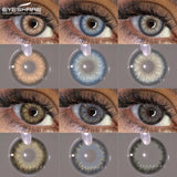 Popxstar Colored Contact Lenses for Eyes 1Pair/2Pcs Yearly Natural Blue Lenses Cosmetic Soft Beautyful Pupils Gray Eye Contacts