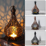 Popxstar  Hollow Iron Candle Holder  Middle Eastern-Style Atmospheric Aromatherapy Wax Base Decor for Home Wedding & Party Ornament gift