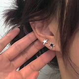 Popxstar Fashion Exquisite Shining Zircon Stars Drop Earrings Girls Simple Design Ear Studs Women New Korean Trendy Jewelry Gifts