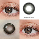 Popxstar 1 Pair 14mm Colored Contact Lenses For Eyes Fashion Natural Brown Lenses Small Beautiful Pupil with Myopia Degree Yearly Use