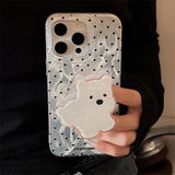 Popxstar Polka Dot Phone Case for iPhone 15 14 11 12 13 Pro Max Plus, Bling Glitter Sparkly Shiny Design Phone Case Cover