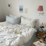 Popxstar  100% Cotton Soft Bedding Set Colour Duvet Cover with Pillow Case Bedclothes Bedspread Comforter Cover Sets with Pillowcases