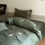 Popxstar  New Chines Style 100% Cotton Satin Jacquard Duvet Cover Set Super Luxury Soft Silky Bedding Set Queen Quilt Cover and Pillowcase