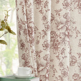 Popxstar Cotton Linen Curtains Floral Curtains for Living Room Rod Pocket Farmhouse Peony Flower Patterned Drapes Bedroom Window Curtain