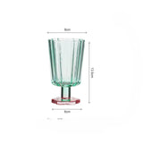 Popxstar  225ml French Style Drinkware Glass Cup Petal Wine Glass Household Short Footed Cocktail Ice Cream Cup Dopamine Drinking Utensils