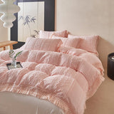 Popxstar  Large Tassel Style Bedding Set High Quality Skin Friendly Fabric Bed Sheet/Fitted Sheet Pillowcases Queen King Size Bed Set 4Pcs