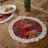 Popxstar Vintage Jacquard Cotton and Linen Tassel  Table Runner Christmas Party  Wedding Kitchen Table Fabric Home Coffee Table Decor