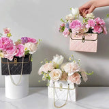 Popxstar 1Pcs Creative Hand Bag Shape Rose Flower Packaging Box Flower Shop Wedding Valentine's Day Birthday Gift Wrapping Paper Bag Box