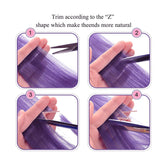 Popxstar 6pcs/pack Clip in Hair Extensions Colored Party Highlights for Girls 22 inches Multi-colors Straight Hair Synthetic Hairpieces