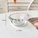 Popxstar  Advanced Pearl Rimmed Glass Bowl Creative Oatmeal Yogurt Bowl Breakfast Ice Cream Salad Bowl Glass Cutlery Kitchen Supplies Gift