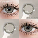 Popxstar  1 pair Colorcon Contact Lenses for Eyes Black Lenses Beautiful Cosmetic Pupil Blue Lenses Big Eyes Contacts Lens Yearly