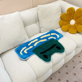 popxstar Frog Tufted Rug Funny Thickened Non Slip Foot Mat Hallway Porch Area Rug for Home Livingroom Door Mats Bathroom Rug Carpet